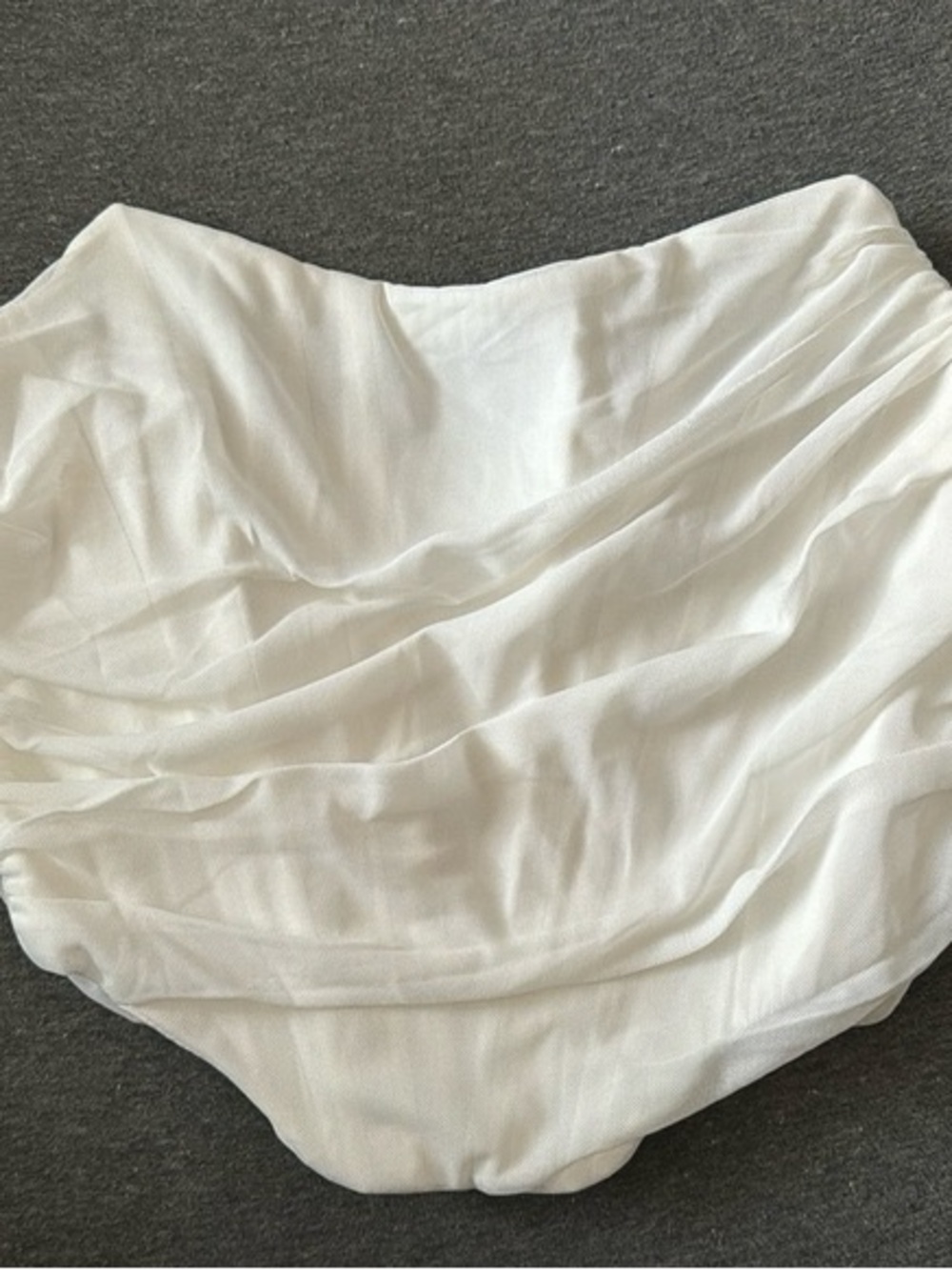 Amazon White Ruched Mini Skirt